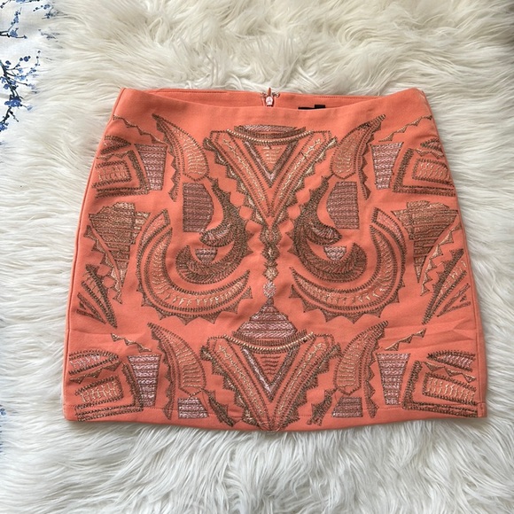 Coral Pink Mini Skirt - Picture 4 of 5